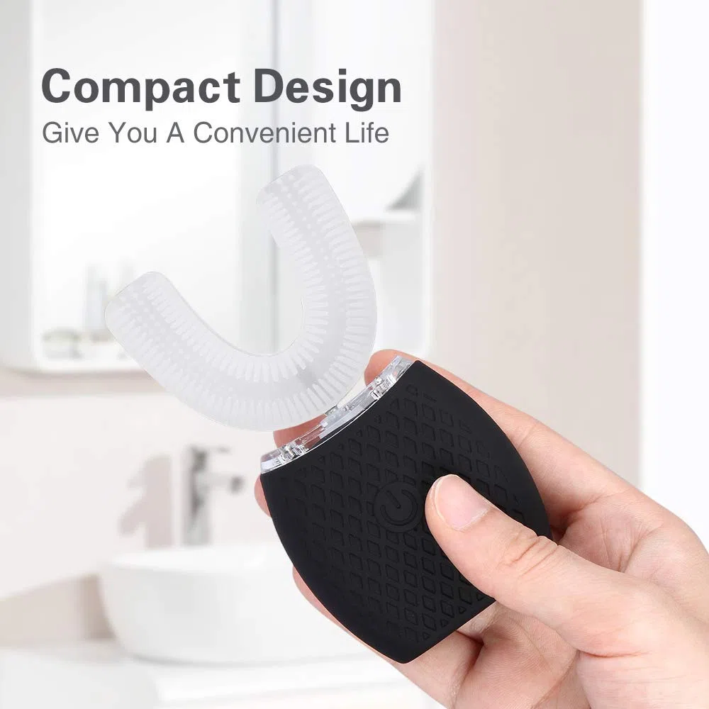 Spazzolino ad Ultrasuoni, Elettrico con Timer e Ricarica Wireless, Nero, 1