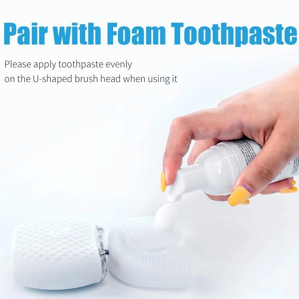 Spazzolino ad Ultrasuoni, Spazzolino Automatico, Elettrico Spazzolino per Sbiancamento dei Denti con Timer e Ricarica Wireless Spazzolino Elettrico a 360° per Adulti (White, M)