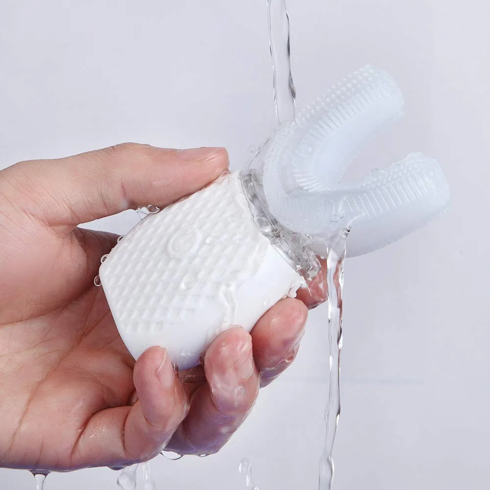 Spazzolino ad Ultrasuoni, Spazzolino Automatico, Elettrico Spazzolino per Sbiancamento dei Denti con Timer e Ricarica Wireless Spazzolino Elettrico a 360° per Adulti (Bianco)