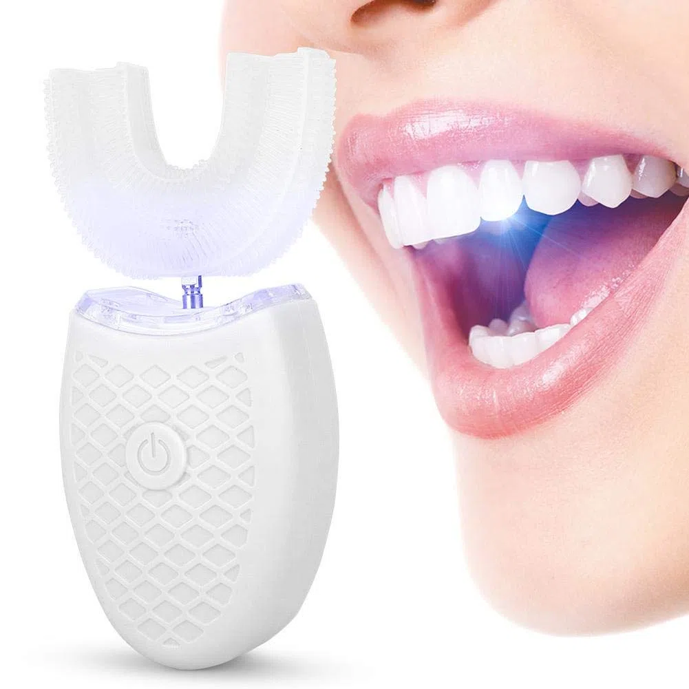 Spazzolino Da Denti Spazzolino Da Denti Sonico Strumento Per L'Igiene Orale Dello Spazzolino Per La Pulizia Automatica Con Testina For A In Silicone Per Uso Alimentare (Bianco)