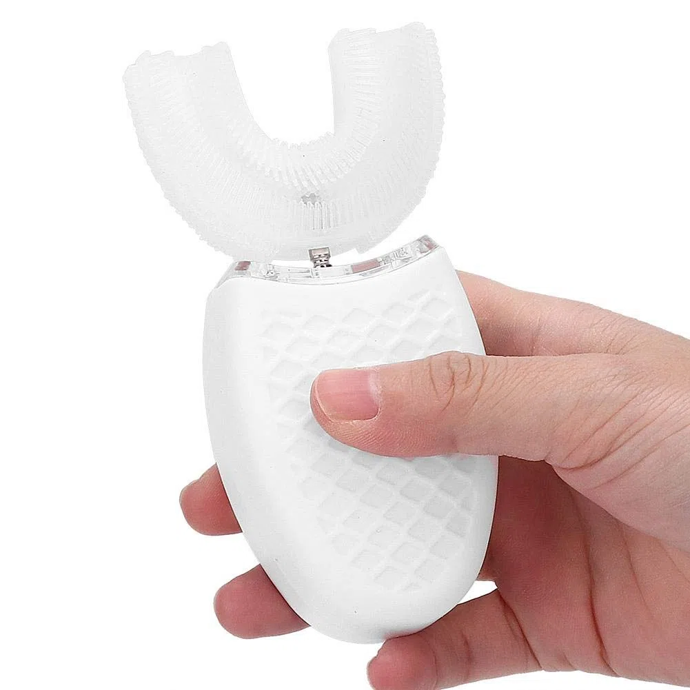 Spazzolino Da Denti Spazzolino Da Denti Sonico Strumento Per L'Igiene Orale Dello Spazzolino Per La Pulizia Automatica Con Testina For A In Silicone Per Uso Alimentare (Bianco)