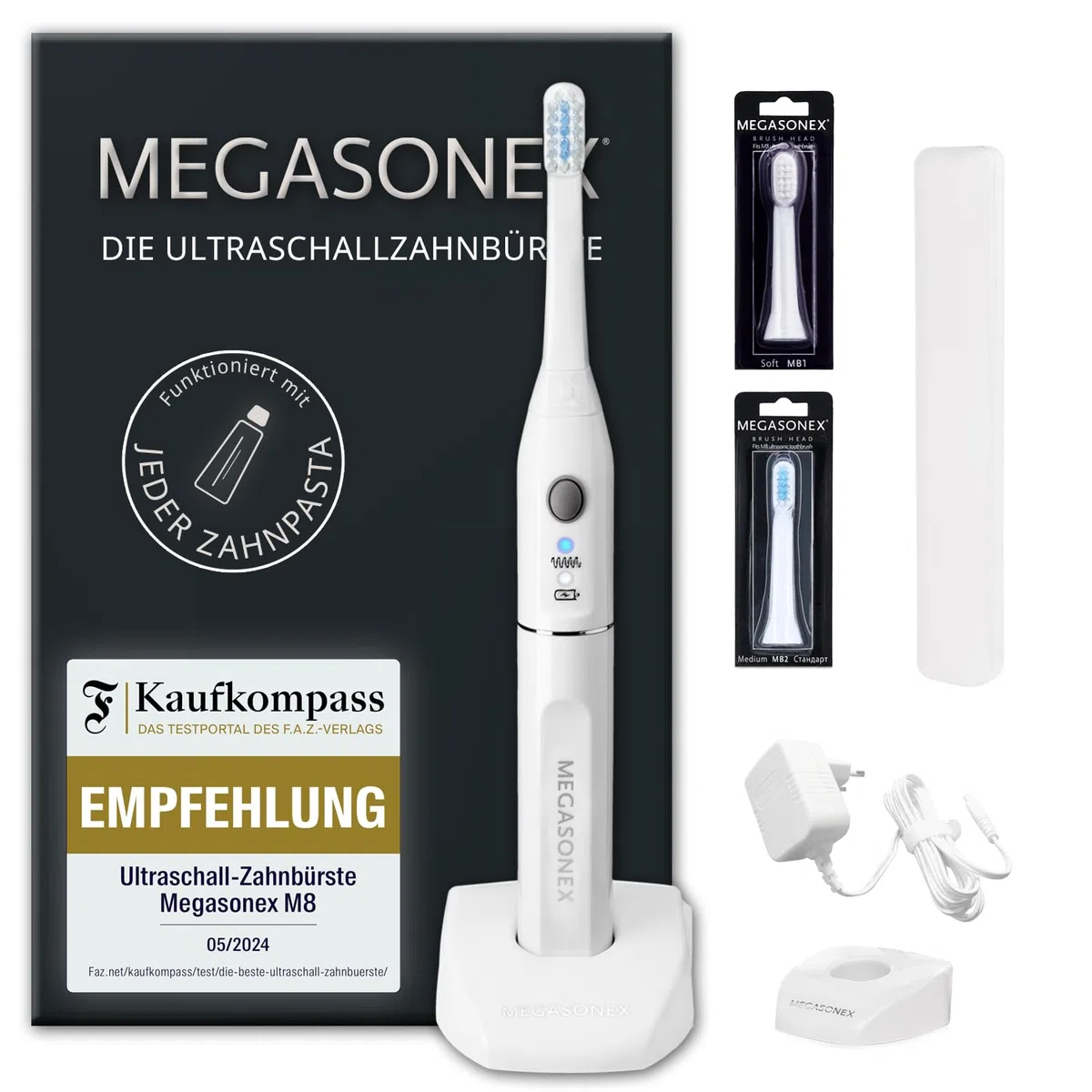 Ultrasonex Megasonex M8 - Spazzolino da denti bianco