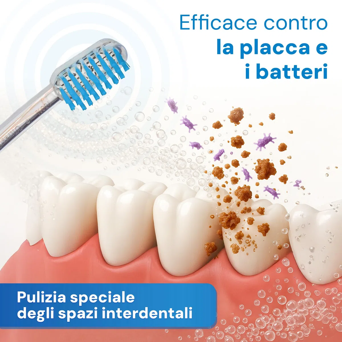 emmi-dent Metallic Spazzolino Elettrico a Ultrasuoni (Kit Base Blu) I Pulizia dei Denti Ottimale Senza Sfregare I Durata della Batteria Fino a 12 Giorni