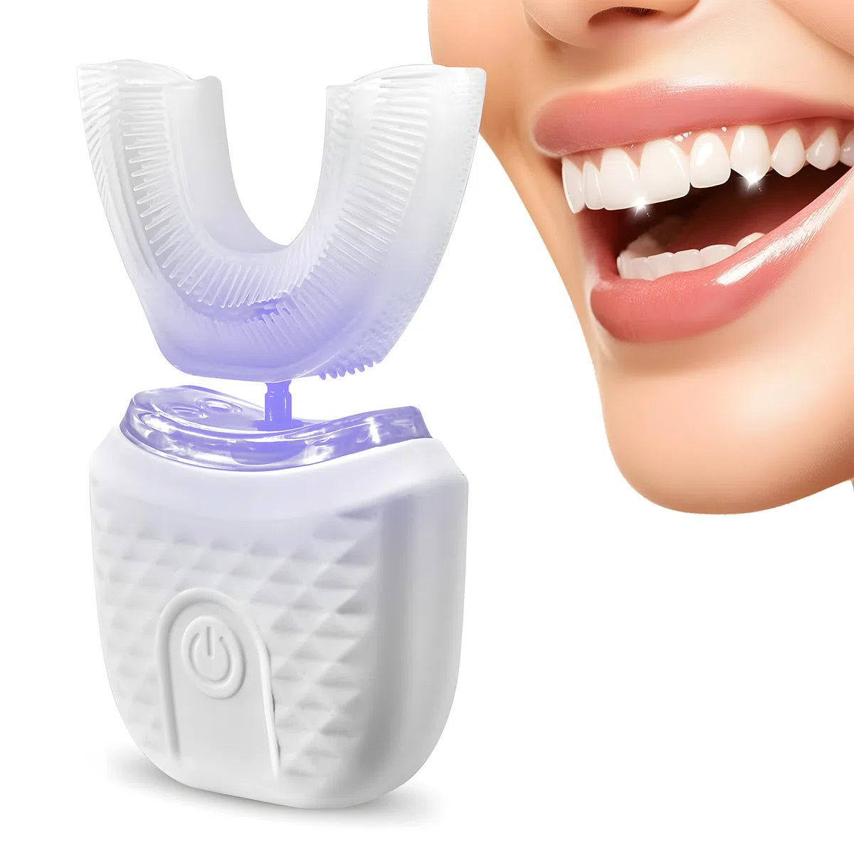 Spazzolino Da Denti Automatico Ultrasonico,3 Livelli Di Intensità,Timer 45S, Forma Di U,Ipx7 Impermeabile,Spazzolino Ad Ultrasuoni Per Adulti